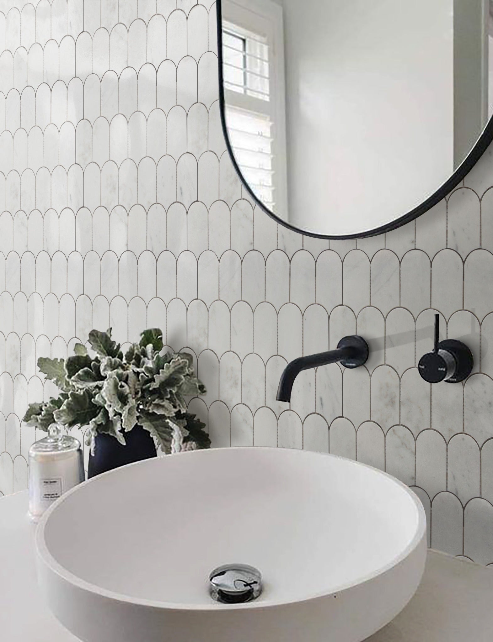 Aurialle marble mosaic installation render