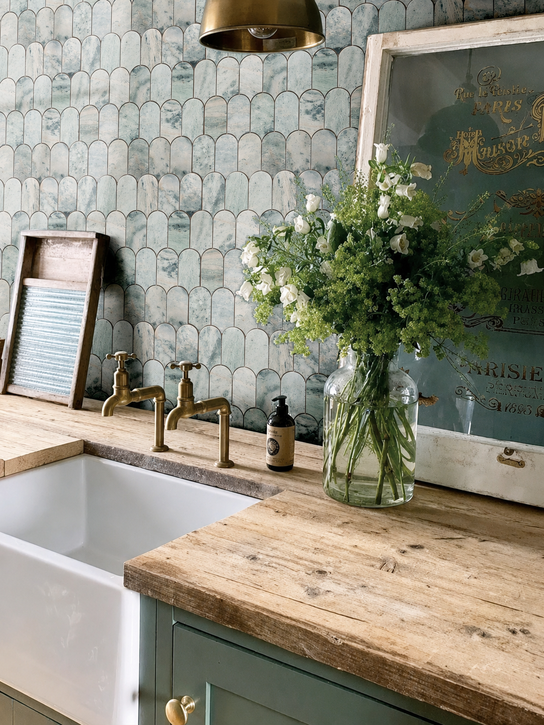 Borealle marble mosaic installation render