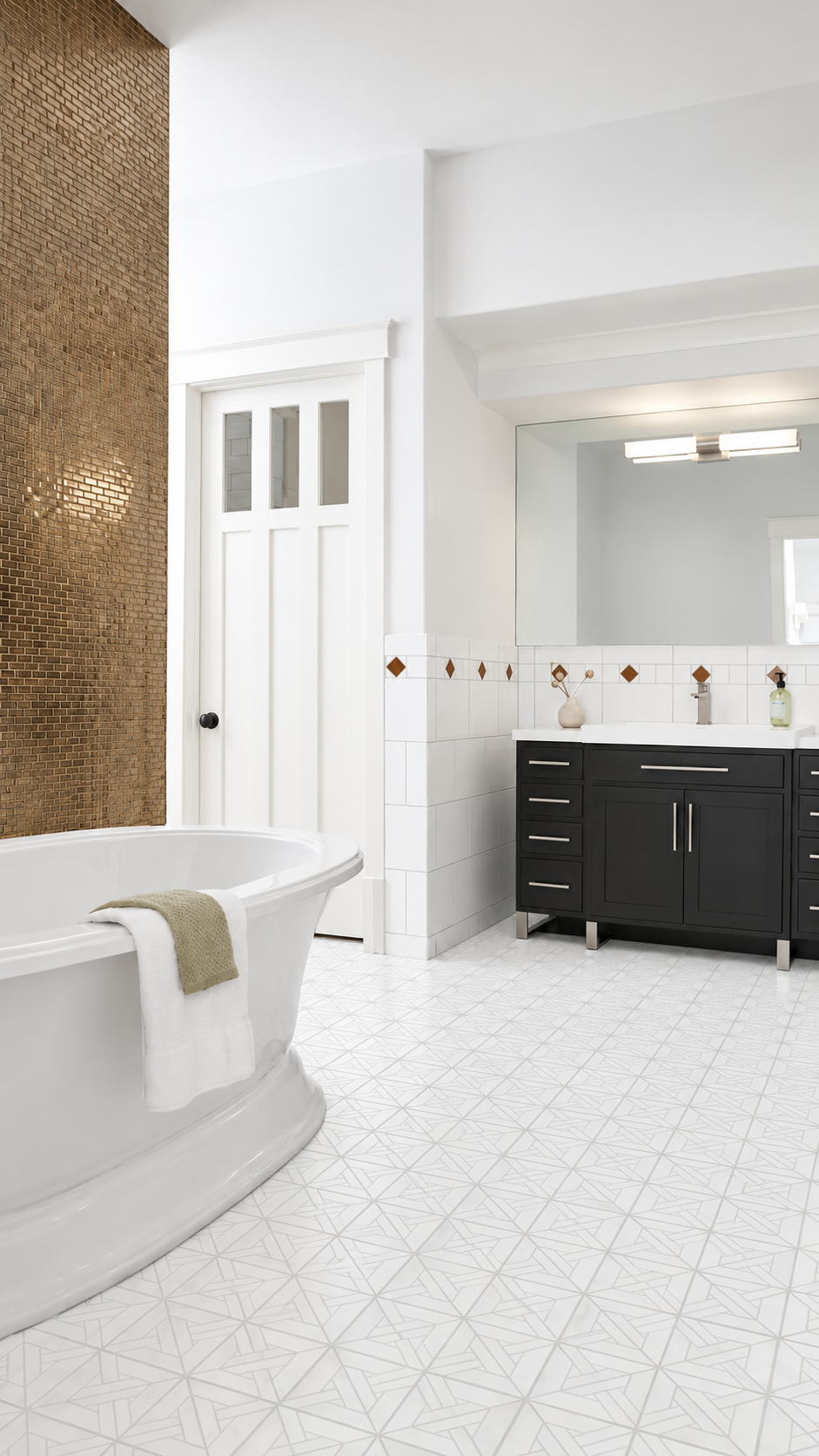 Caracalla marble mosaic bathroom installation