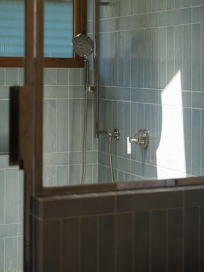 Aerial ceramic tile shower installation detail