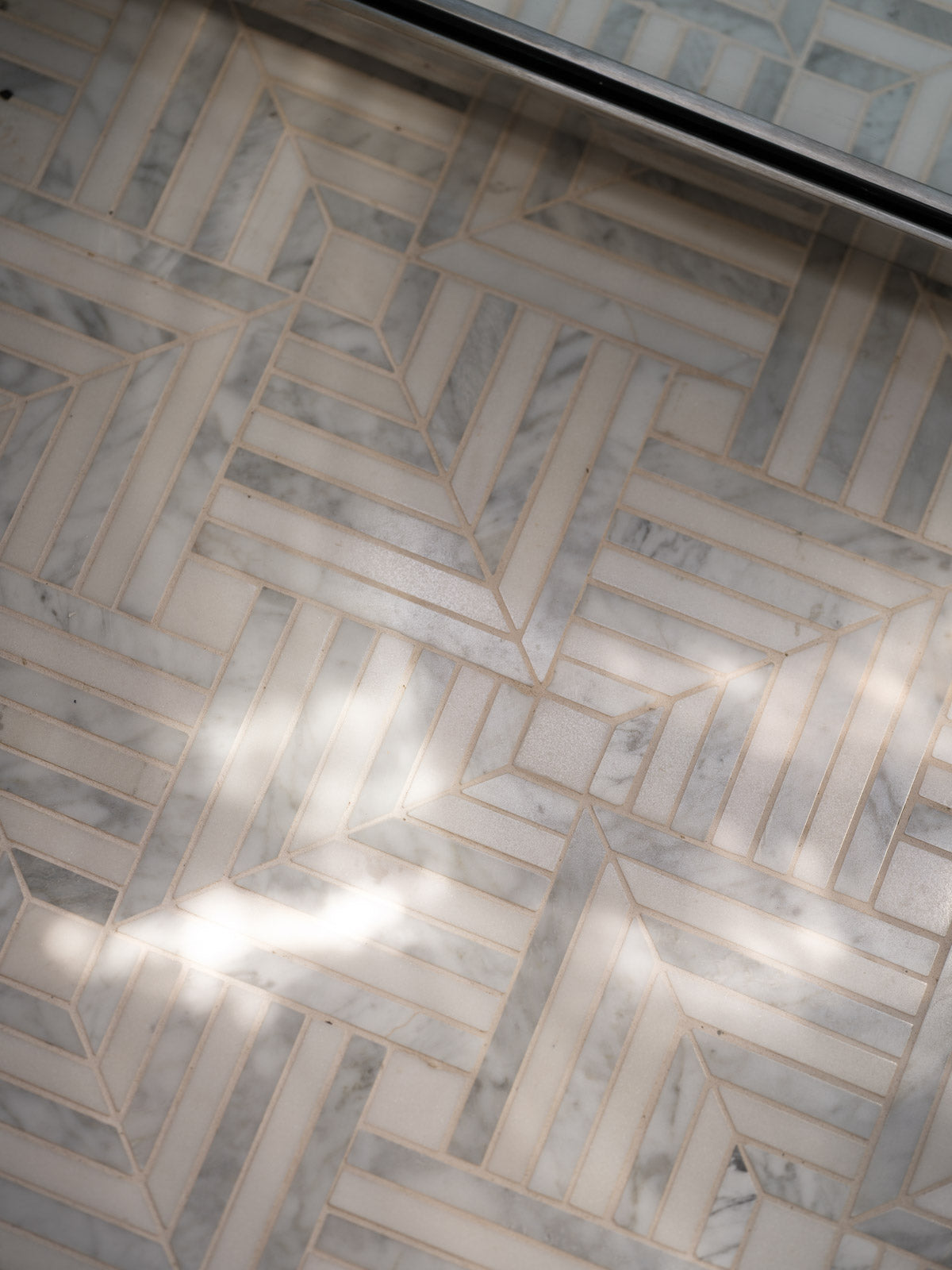 Parallax Olympus marble mosaic floor close-up