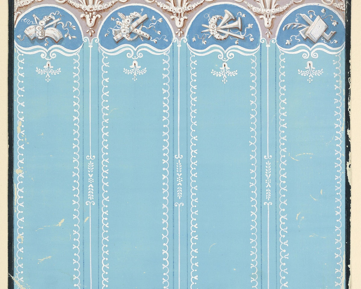Nineteenth-century wallpaper design drawing