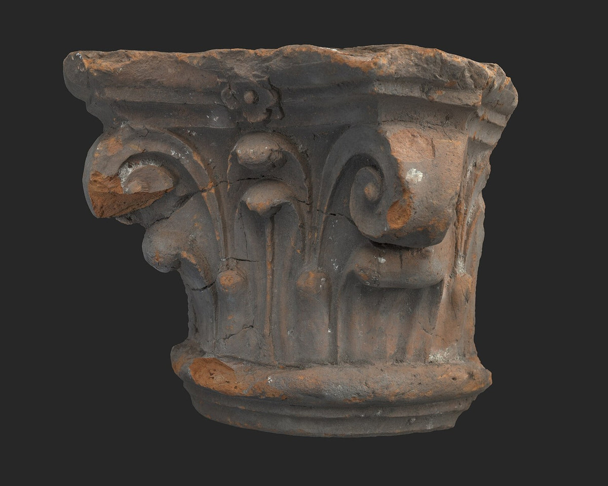 Terracotta Corinthian pilaster capital fragment