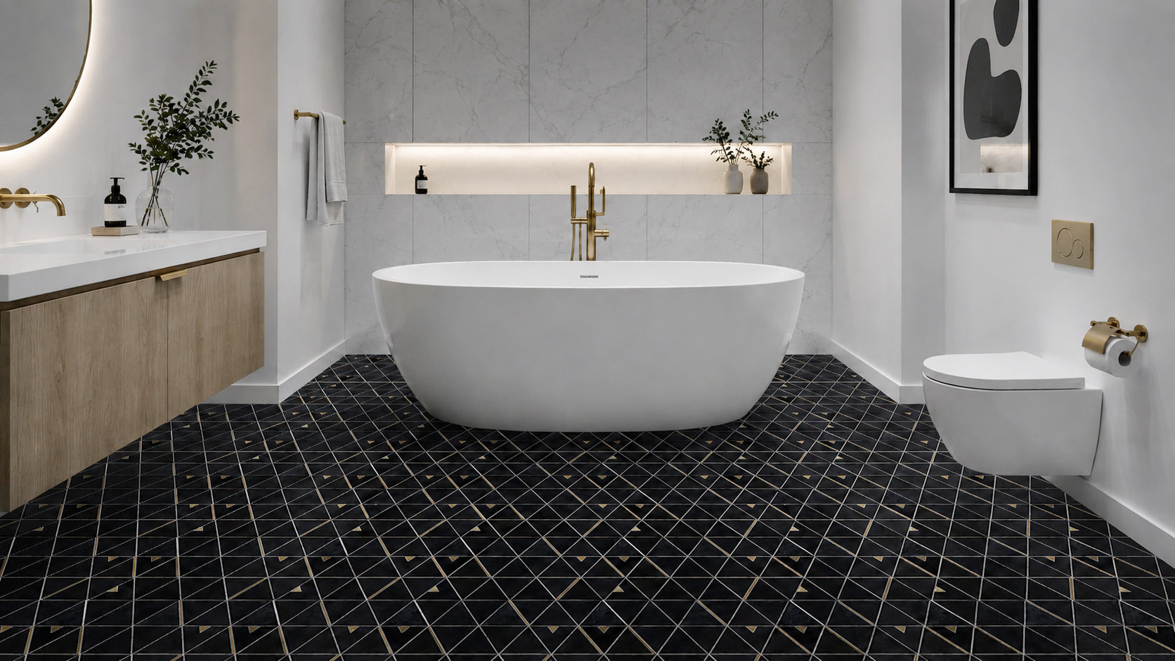 Eclipse celestial mosaic in a wide interior installation