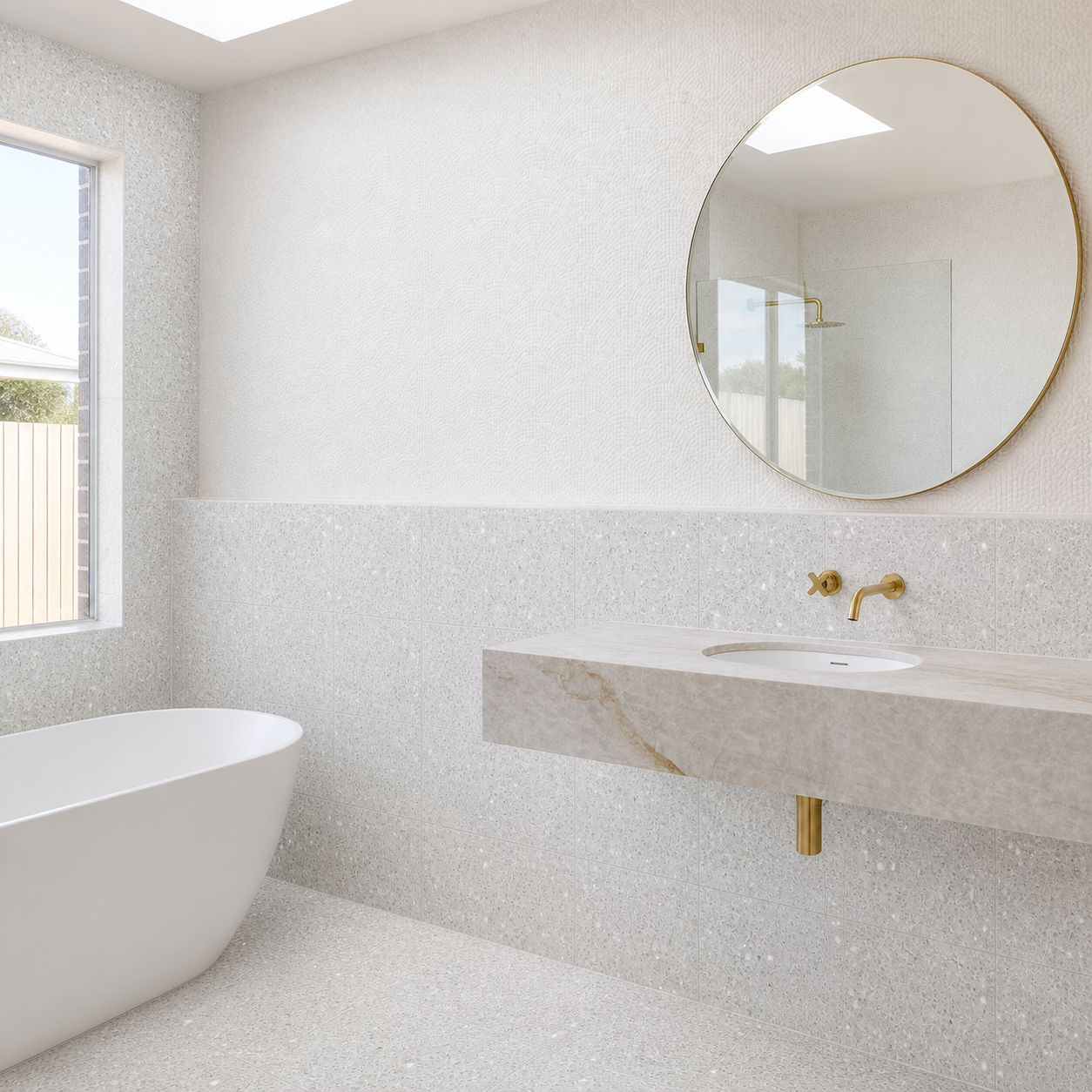 The Terrazzo of Oz installed bathroom visualization