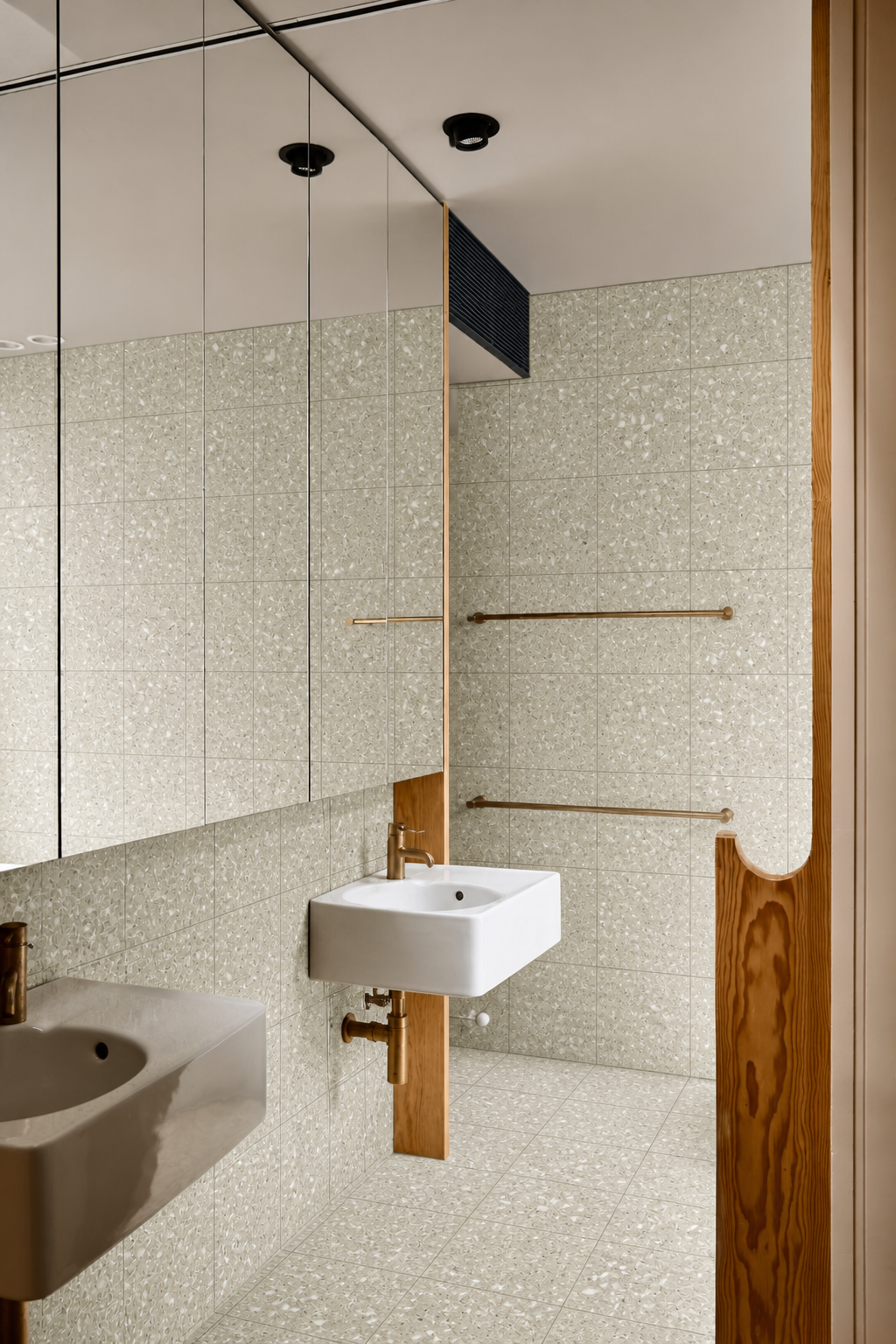 Wicked terrazzo bathroom installation visualization
