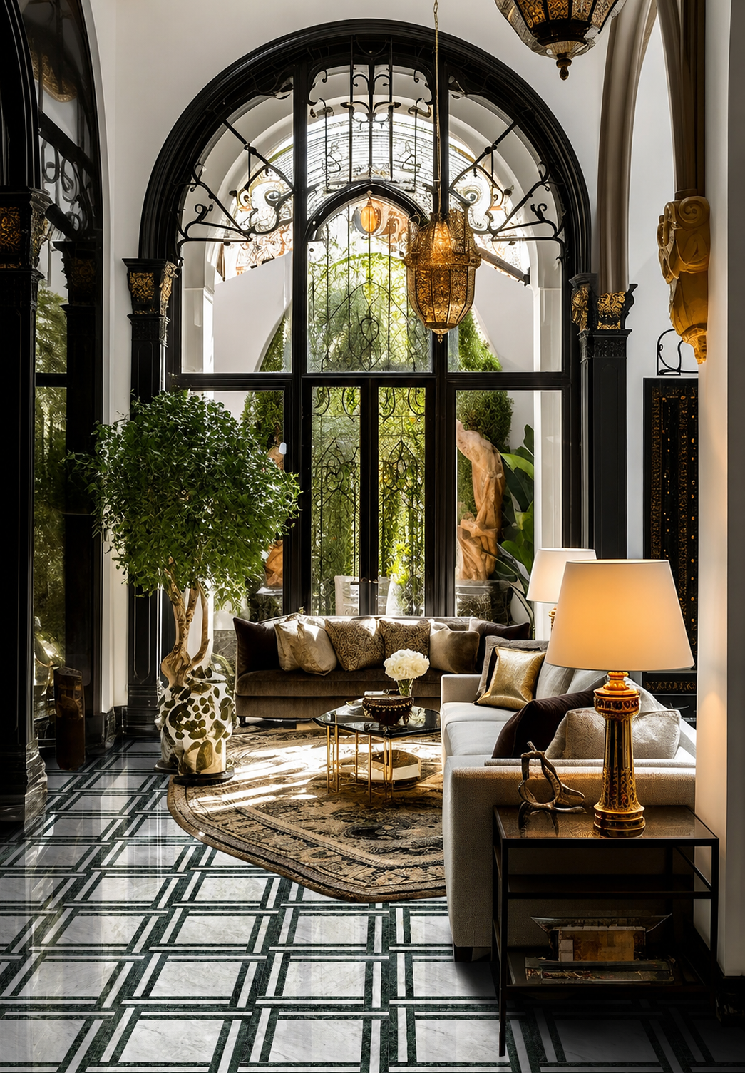 Imperiale marble mosaic installation render