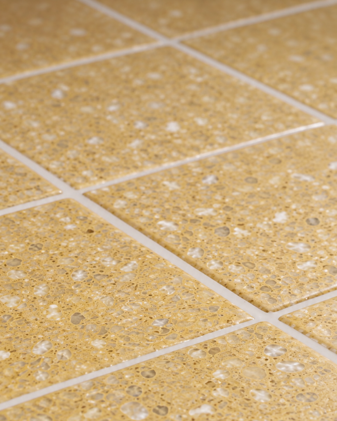 Lion terrazzo tile close-up
