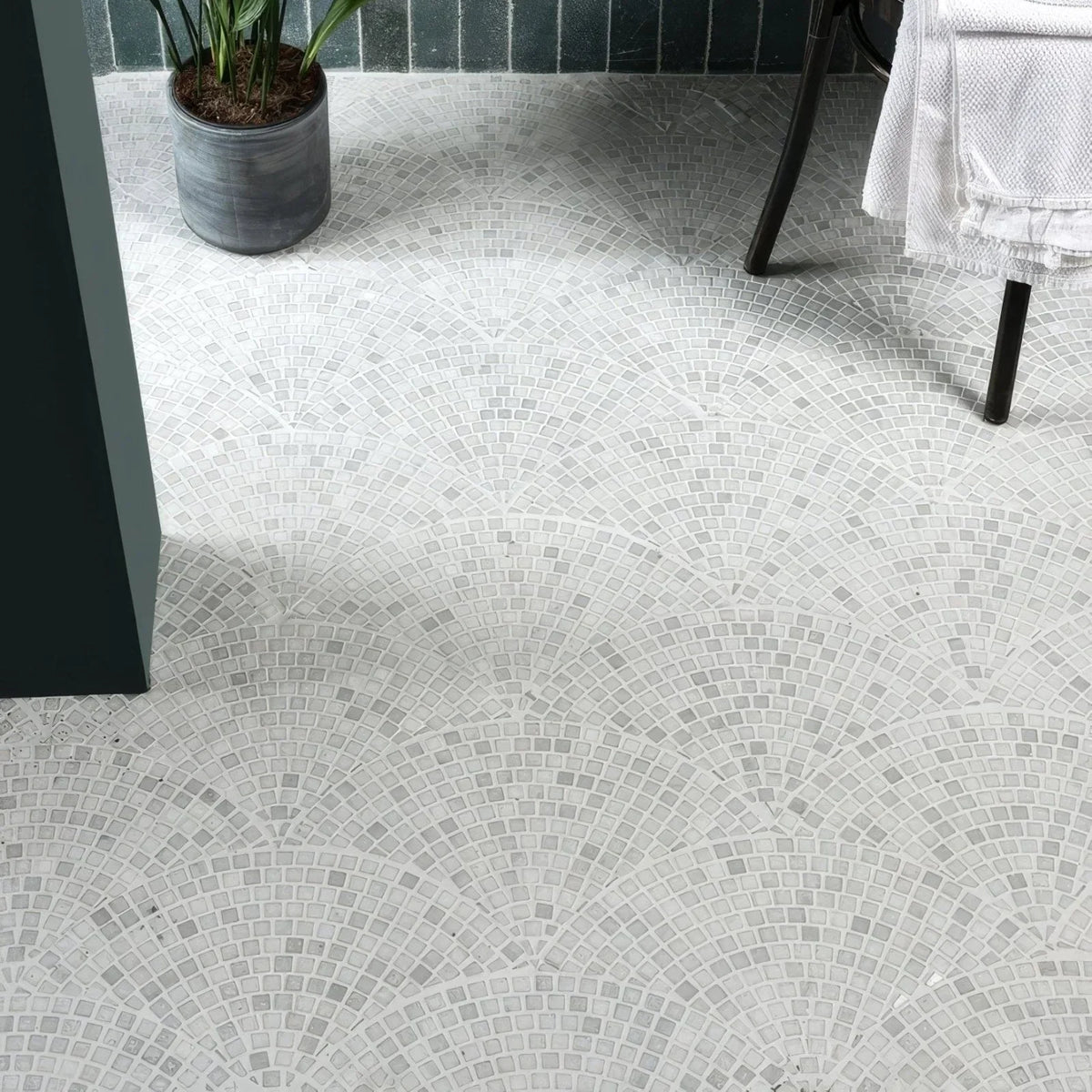 Pallazzo marble mosaic floor installation detail