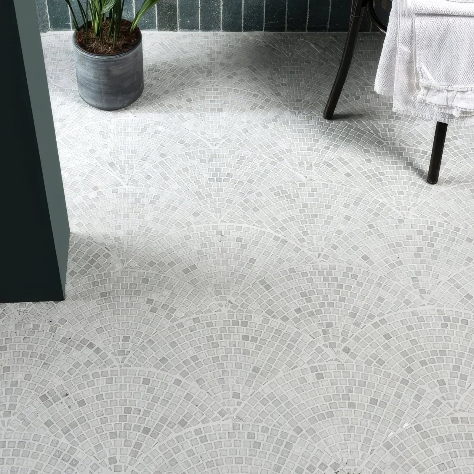 Pallazzo marble mosaic floor installation detail